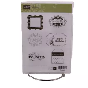 Stampin Up Tagtastic 6er Set Cling Glückwünsche Happy Birthday Danke Gastgeberin - Bild 1 von 7