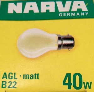 NARVA GERMANY AGL MATT B22 40W 230V LAMPADINA LAMPADINA DIMMERABILE! - Foto 1 di 1