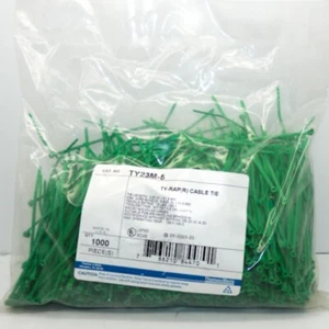Pack of 1000 Thomas & Betts Ty-Rap Series Green Nylon Cable Tie TY23M-5 - Picture 1 of 3