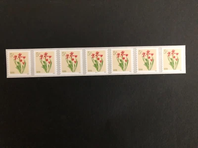 U.S. Stamps, Scott # 5905, PNC7 # P11111, Red Tulip, w/Low Back #, from 10K Roll - Image 1 of 2