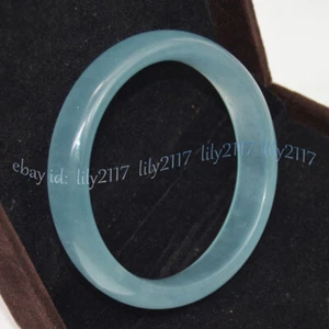 Natural Blue Aquamarine Gemstone Bangle Bracelet Women Jewelry Amulet 55-62mm - Picture 1 of 16