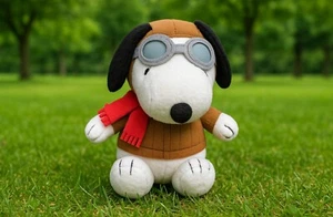 Snoopy Peluche 2015 MetLife Aviatore Vintage 15 cm - Foto 1 di 16