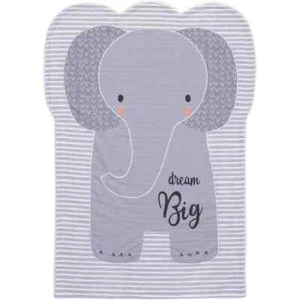 Baby Blanket Little Love by NoJo Emma the Elephant - Grey and White Knit Shaped - Picture 1 of 3