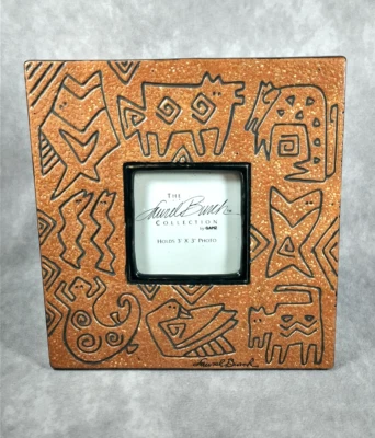 Laurel Burch by Ganz 3 x 3" Photo Frame Cave Art Animals Standing 7.5" tall - Image 1 of 4