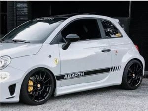 Fits Fiat Abarth Side Stripes Graphics 500 Decals Both Sides Any Year - Picture 1 of 5