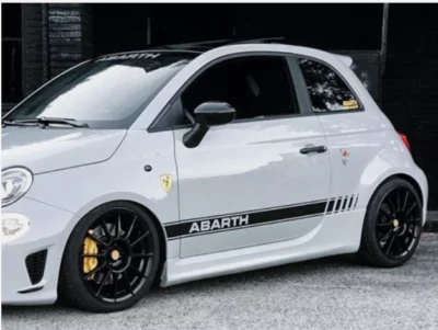 Fiat Abarth Rayas Laterales Gráficos 500 Calcomanías Ambos Lados Cualquier Año Foto 1 de 4