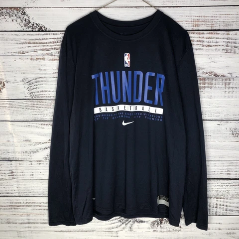 Nike Engineered OKC Thunder Dri-Fit Long Sleeve Shooting Shirt NBA Men’s Large L Cover