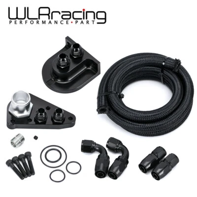 For 1996+ Ford 4.6 / 5.4 V8 Billet Oil Filter Relocation Kit Mustang Gt & F150 - Image 1 of 4