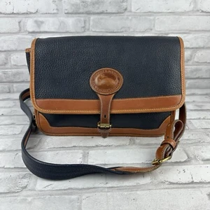 DOONEY & BOURKE Blue All Weather Leather Crossbody Bag Equestrian Purse VTG USA - Picture 1 of 7