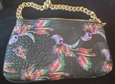 Betsey Johnson кошелек с ремешком мешок розовый птицы молнии карман бумажник сумочки золотая цепочка - Изображение 1 из 4