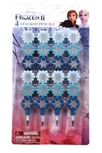 Juego de 2 LÁPICES Apilados Disney FROZEN 2 Paquete de 4 Escuela Fiesta de Navidad Favor NUEVO - Imagen 1 de 2