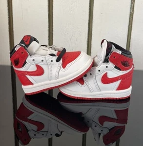Nike Air Jordan 1 Retro High Og (Td) "Heritage" White-Red Sz 3c [AQ2665-161] - Picture 1 of 9