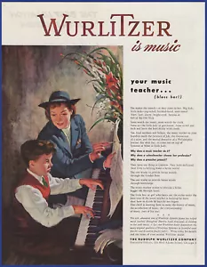 Original 1946 WURLITZER Spinette Piano Music Instrument Ephemera 1940's Print Ad - Picture 1 of 1