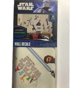2011 STAR WARS CLONE WARS GLOW IN THE DARK LIGHTSABERS 28 WALL DECALS. - Picture 1 of 2