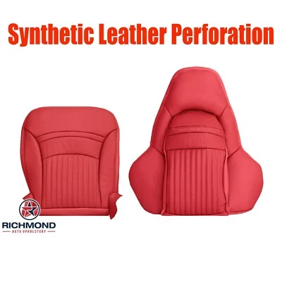 2000-2004 Chevy Corvette C5 -Driver Side Complete Leather Seat Covers Red Perf - Image 1 of 4