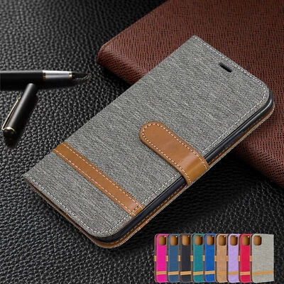 Luxury Strap Color Denim Card Wallet Flip Cover Case For 16 15 14 13 12 Pro Max - Image 1 of 4