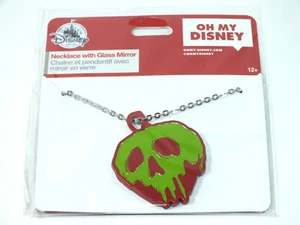 Oh My Disney Store Poison Apple Mirror Necklace Snow White Evil Queen Villain - Picture 1 of 9