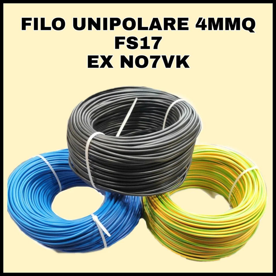 FILO UNIPOLARE CAVO ELETTRICO FS17 DA 4 MMQ VARI METRAGGI - Imagen 1 de 1