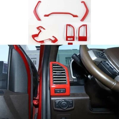 Panel de control del tablero de instrumentos de consola central roja apto para Ford F-150 2015-2020 11 piezas Foto 1 de 4