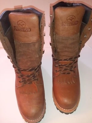 RedHead Waterproof Boots AMK-1224 Size 9M  (NEW ) Open Box Lace-Up Leather - Image 1 of 4