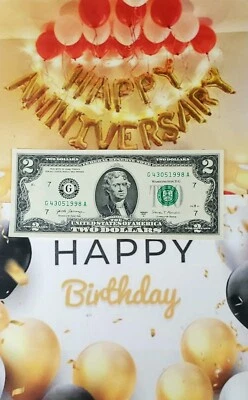 G 43051998 A ** TRAILING YEAR 1998 $2 Two Dollar Bill Serial Number 2017A Series - Image 1 of 4