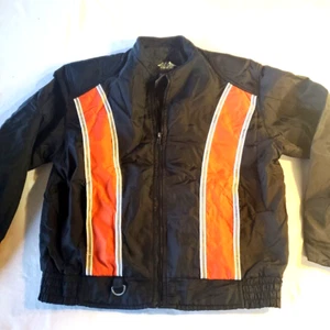 Biker Design Motorcycle Jacket Mens Large USA Puffer Safety Orange reflective - Picture 1 of 7