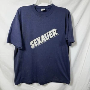 Vtg Single Stitch Sexauer Better than a Coffee break Distressed T-Shirt XL Funny - Picture 1 of 11