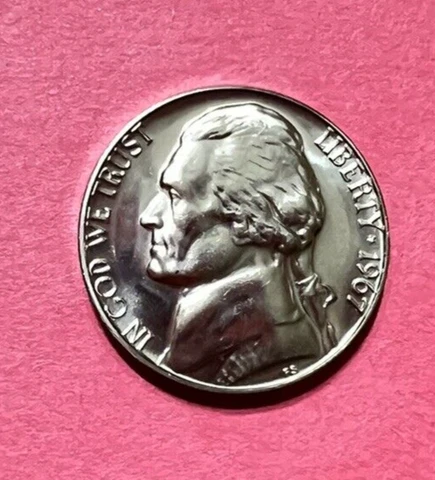 1967 SMS Jefferson Nickel Special Mint Set GEM Proof-Like Cover