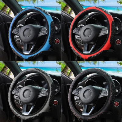 Cubierta Volante Coche Cuero Artificial Transpirable Antideslizante Sin Anillo Interior Foto 1 de 4