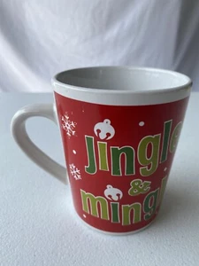 Coffee Mug Holiday Christmas “Jingle & Mingle” 10oz Clean No Chips/Cracks - Picture 1 of 4