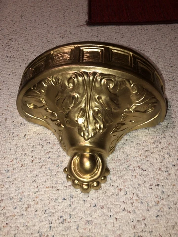 Plaster Gild Gold Regency Acanthus Leaf Wall Shelf Planter Corbel Pocket Scone Cover