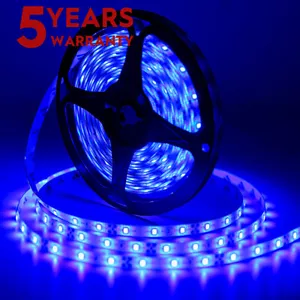 12V 16.4FT300SMD Flexible Blue LED Strip Light Waterproof For Car Truck Boat - Picture 1 of 16
