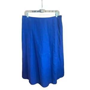 Talbots Blue A-Line Linen Long Midi Skirt Women's Size 10 - Picture 1 of 5