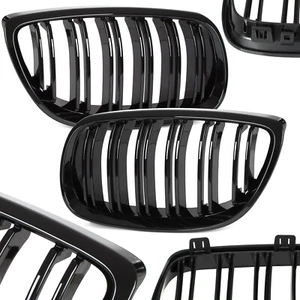 ANTERIORE GRIGLIE MASCHERINA (RENE) BLACK GLOSSY DOUBLE BAR PER BMW 3 E92 E93 - Afbeelding 1 van 16