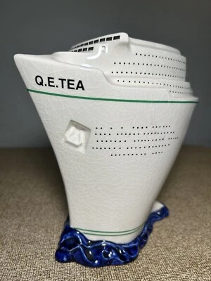 Paul Cardew Teapot Signed #'d to 289/5000 Q.E.TEA Queen Elizabeth II Ship Teapot - Image 1 of 4