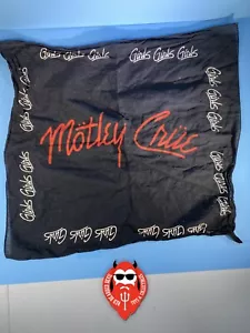 Vintage 1987 MOTLEY CRUE Girls Girls Girls Bandana Headband Banner Tapestry WD08 - Picture 1 of 5