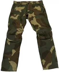 G Star Raw Jeans Mens 34 5620 3D Tapered Camo Green 34x32 - Picture 1 of 12