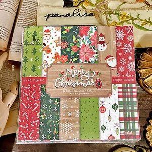 12x Christmas Paper Pad Floral Scrapbooking Album Junk Journal Card Diary DIY AU - Picture 1 of 7