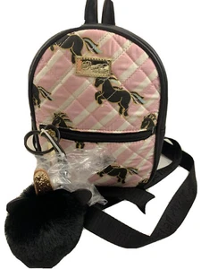 Betsey Johnson Luv Betsey, Unicorn Pattern Mini Backpack Quilted Faux Leather - Foto 1 di 11