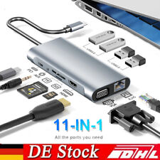 USB-C HUB Docking Station Adapter mit 4K-HDMI VGA USB 3.0 Port Type C PD 11 in 1