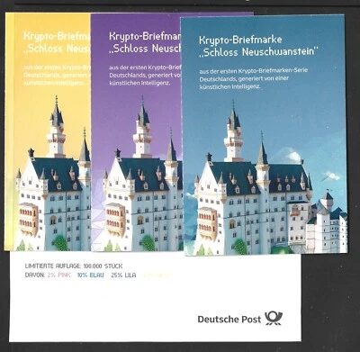 Germany 2024 Neuschwanstein Palace Selfadhesive Three Diff Colors Booklet MNH RR - Image 1 of 2