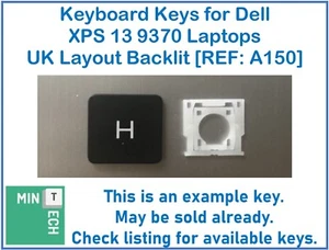 Keyboard Replacement Keys for Dell XPS 13 9370 Laptops UK Layout Backlit - Picture 1 of 8