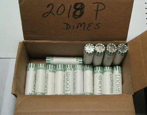 = 2018-P Original Bank Wrapped BU Roll Roosevelt Dimes, FREE Shipping, R1 - Picture 1 of 3