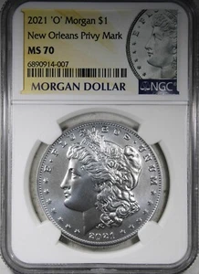 2021-O Morgan Dollar NGC MS70 High Grade Perfect Coin - Picture 1 of 2