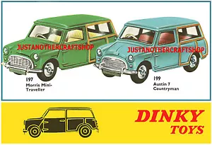 Dinky Toys 197 199 Mini Traveller Countryman A3 size Poster Advert Leaflet Sign - Picture 1 of 1