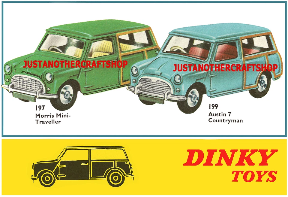 Dinky Toys 197 199 Mini Traveller Countryman A3 size Poster Advert Leaflet Sign - Image 1 of 1