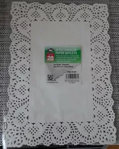 Rectangular Paper Doyleys Pack Of 20 Lace Design Disposable 9.8" X13.7" - Bild 1 von 3