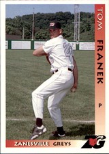 1996 Zanesville Greys Grandstand #11 Tom Franek Great Bend Kansas Baseball Card