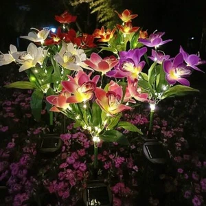 Outdoor Solar Garden Flowers Lights Waterproof LED Landscapes Stake Lamp Decor - Picture 1 of 16