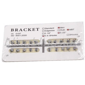 20 Pcs/Set Orthodontic Dental Metal Brackets Braces 022" Mini MBT 3-4-5 Hooks - Picture 1 of 8